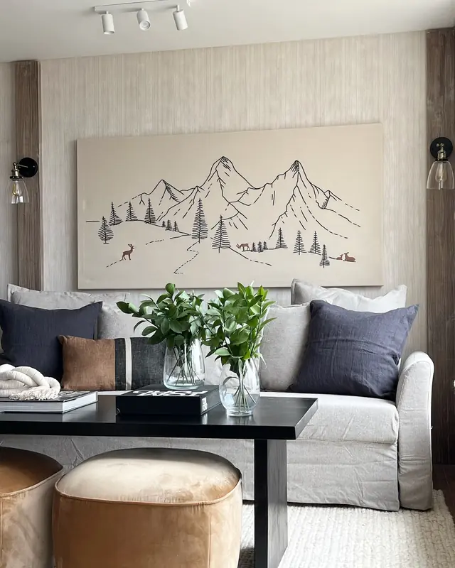 Refugio de ski · Living