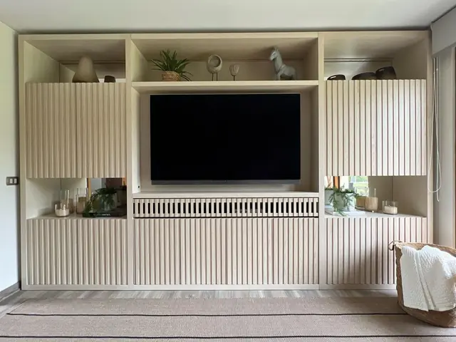 Salita con mueble de muro a muro · Living